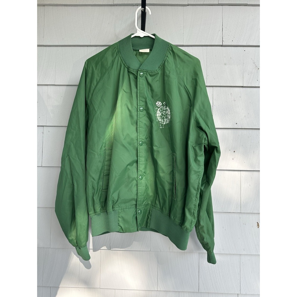 Vintage Chalk Line Celtics Windbreaker‎ Jacket L Green 80s NBA Lightweight Nylon